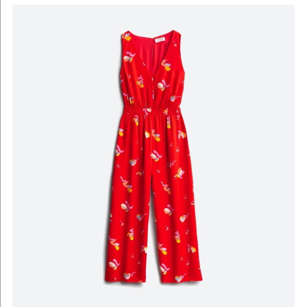 NWT Stitch Fix x Katie Sturino Marguerite Red Floral Jumpsuit